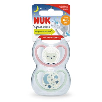 Set de 2 Chup. Space Luminoso 0-6m Oveja/Galaxia