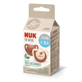 Set de 2 Chup. NUK for NATURE 6-18 meses Rojo